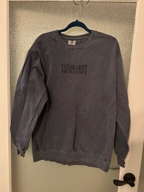 Taylor Swift The Eras Tour Crewneck Sweatshirt - Washed Slate Gray-Blue